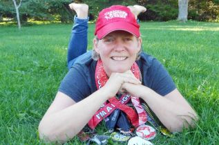 Kelli McRobert from her obstacle racing days way back in 2018. She has brought that passion to Pickleball, and now she is moving north. Central Frontenac will never be the same.